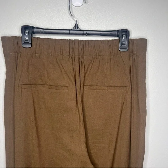 VINCE Women’s Linen-Blend High-Waist Pull-On Pant Sz. Large Olive Green Trousers - Picture 6 of 13
